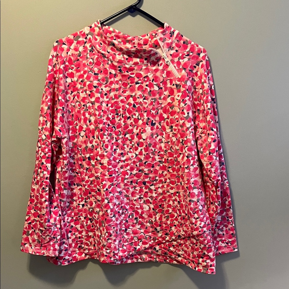 Talbots Pink and White Patterned Sweatshirt